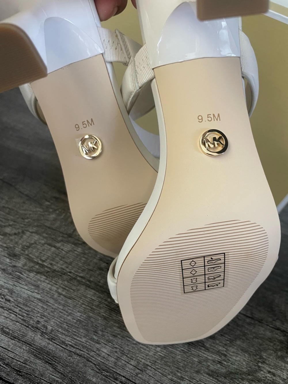 Michael Kors White Double-Strap Block Heel Sandals - Picture 2 of 5